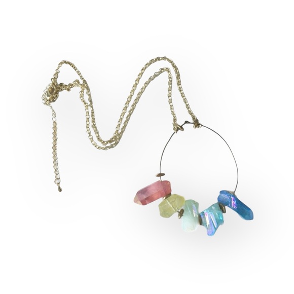 new SOTM Jewels 𑁍 Chakra Crystals Spiritual Statement Pendant Necklace 𑁍 Gold - Picture 4 of 17